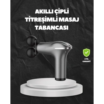 4 Başlıklı Şarjlı Masaj Tabancası Bel Sırt Boyun Bacak Kas Rahatlatıcı
