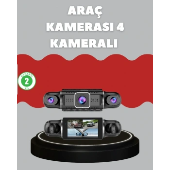 4 Kameralı Araç Kayıt Cihazı Full Hd Park İzleme Gece Görüş