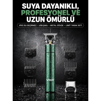 4 Limit Taraklı Ipx5 Su Geçirmez Saç Kesme Makinesi
