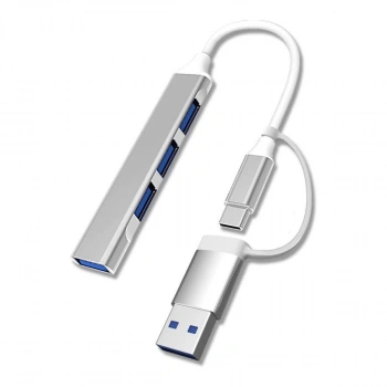 4 Port'lu Bağlantı İstasyonu Ultra İnce USB Bölücü TYPE-C tipi Çoklu Arayüz Adaptörü Multi Usb Çoklayıcı (5263)