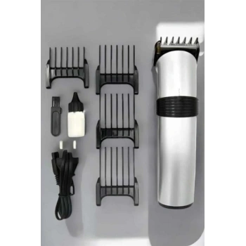 4 Taraklı Profesyonel Şarjlı Saç Ve Sakal Kesme Tıraş Makinesi Seti