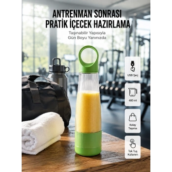 400 Ml Kapasiteli Pratik Taşınabilir Meyve Blender