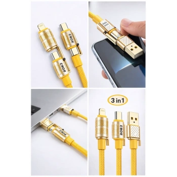 4in1 Hızlı Şarj Ve Data Kablosu Type-c / Lightning / Micro Usb PL-8631 (5263)