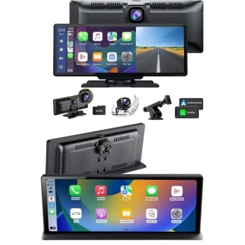 4k 10.2 İnç Çift Kameralı Araç Multimedya Ekranı Carplay Kablosuz Tüm Cihazlara Uyumlu