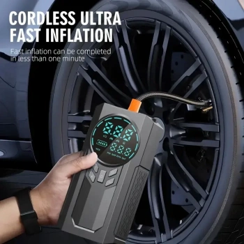 4’ü 1 Arada Lastik Şişirici – Akü Takviyesi – Powerbank – Led Işık (5263)