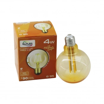 4W - E27 GOLD COLOR FLAMENT RUSTİK AMPUL 400LUMEN - 2200K KIRILMAZ GÖVDE (5263)