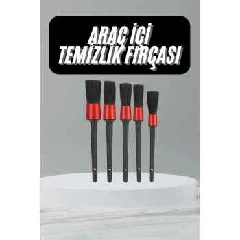 5 Adet Oto Detaylı Temizleyici Araç İçi Temizlik Fırça Seti Koltuk Döşeme Kapı Toz Alma Fırçası