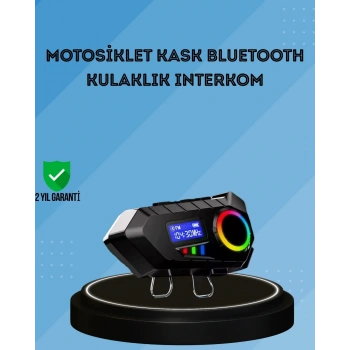 500mah Bataryalı Bluetooth 5.4  İnterkom Led Ekranlı Fm Destekli