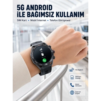 5g Android Akıllı Saat Amoled Ekran Sım Kart Destekli Kameralı