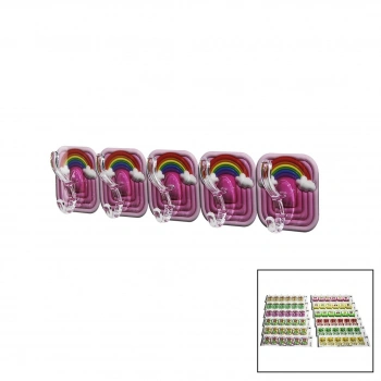 5PCS TEKLİ - ÇOKLU KULLANIM  MİKA KRİSTAL KOLLU  RESİMLİ YAPIŞKANLI  ASKI (5263)