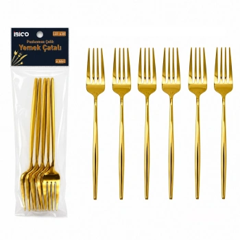 60 PARÇA GOLD YEMEK ÇATAL SETİ 21CM - 1 PAKET İÇİNDE 6 ADET VARDIR - 10 PAKET GÖNDERİLİR (5263)