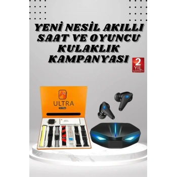 7 Kordonlu Akıllı Saat Ve  Kulaklığı Anc Özelliği Kulak İçi Mikrofonlu Sesli Görüşme