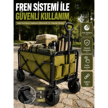9 Cm Kalın Tekerlekli Çok Amaçlı Katlanır Yük Taşıma Arabası