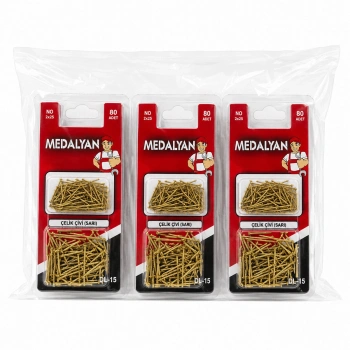 960 ADET 2X25 SARI TP TEL ÇELİK ÇİVİ 12X80PCS (5263)