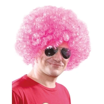 Açık Pembe Renk Kıvırcık Afro Bonus Peruk (5263)