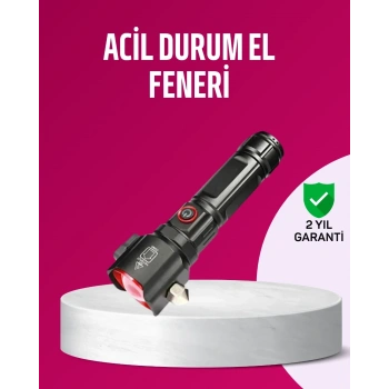 Acil Durum El Feneri Çekiç Ve Pusula Özellikli Güçlü Işık