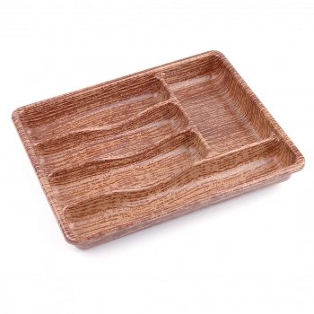 AHŞAP RENK - 5 BÖLMELİ ÇEKMECE İÇİ KAŞIKLIK 36X29CM (5263)