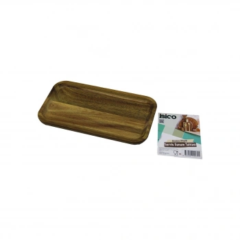 AKASYA DİKDÖRTGEN AHŞAP SERVİS SUNUM TEPSİ - TAHTASI  MİNİ TEPSİ   25 X 14 X 1.4CM (5263)