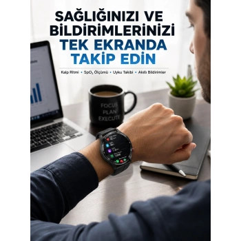 Akıllı Saat Yeni Model Sesli Asistan Bildirim Görme Bluetooth Bağlantılı Müzik Dinleme