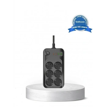 Akım Korumalı 6’lı Priz 2xusb 2xtype-c Çıkış Yüksek Gerilim Koruma Çoklu Priz Çoğaltıcı