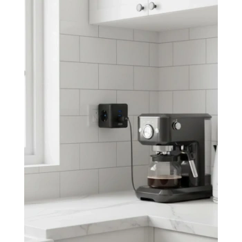 Akım Ve Voltaj Korumalı Küp Priz 3 Usb Destekli