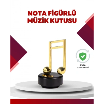 Altın Nota Temalı Müzik Kutusu  Müzikli Hediyelik