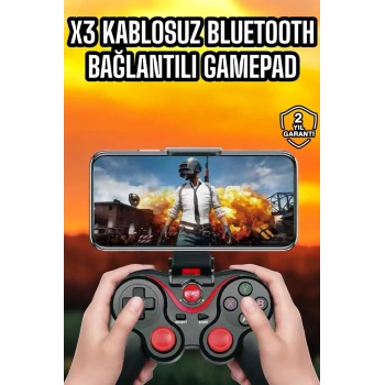 Android Uyumlu Gamepad X3 Game Stick Oyun Kolu Bluetooth Bağlantılı