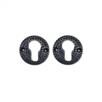 Antika Tarz Dekoratif Pirinç Oda Kilit Rozeti - 49mm, Oksit