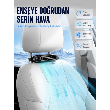 Araç İçi Boyun Serinletme Fanı Usb-c Şarjlı Güçlü Hava Akışlı Soğutucu