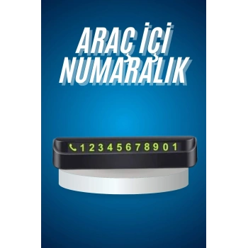 Araç İçi Numaratör Numaralık Oto Cam Kartı Fosforlu Numaratör