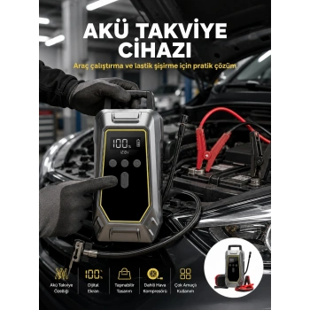 Araç Kullanıcıları İçin Çok Fonksiyonlu Akü Takviye Cihazı