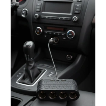 Araçlar İçin 4’lü Çakmak Çoklayıcı Type C Usb Ve Koruma Sistemli