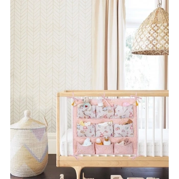 Baby 9 Cepli Bağlamalı Beşik Kenarı Düzenleyici (pembe)