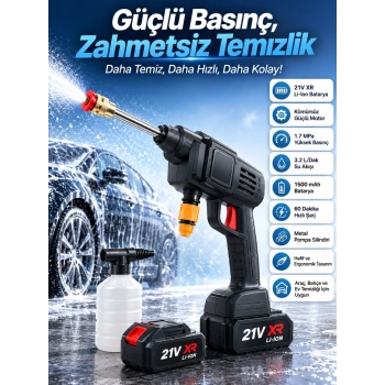 Bahçe Sulama Tabancası Makinesi Yüksek Basınçlı Akülü Yıkama Makinesi