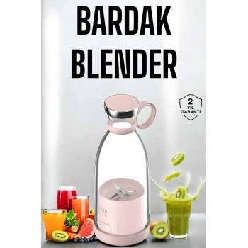 Bardak Blender Smoothie Meyve Sıkacağı Şarjlı Cam Taşınabilir