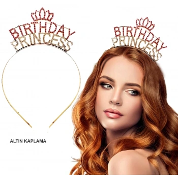 Birthday Princess Kristal Taç – Altın Kaplama (5263)