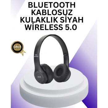 Bluetooth 5.0 Kablosuz Kulak Üstü Kulaklık | Stereo Ses Ve Katlanabilir Tasarım