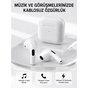 Bluetooth 5.3 Tws Kablosuz Kulak İçi Kulaklık 25 Metre Menzil Şarj Kutulu