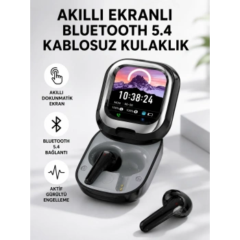 Bluetooth 5.4 Kulaklık – Gürültü Engelleme Ve Akıllı Ekranlı Şarj Kutusu