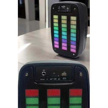 Bluetooth Hoparlör Rgb Işıklı Usb Sd Kart Girişli Taşınabilir