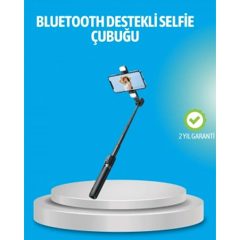 Bluetooth Işıklı Uzaktan Kumandalı Selfie Çubuğu – 130 Cm Yükseklik