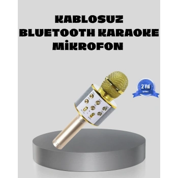 Bluetooth Karaoke Mikrofon Şarjlı Uzun Pil Ömürlü Çok Fonksiyonlu