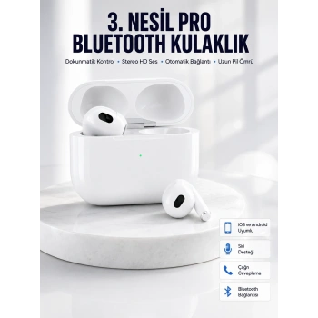 Bluetooth Kulaklık 3. Nesil Ios Android Uyumlu Yeni Nesil Wireless Charge