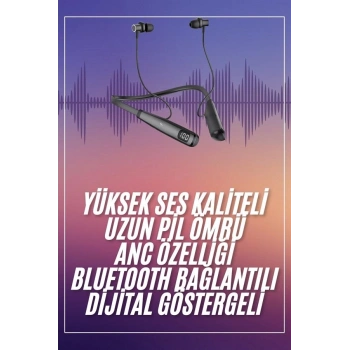 Boyun Askılı 100 Saat Kablosuz Kulaklık Göstergeli Bluetooth Kulaklık