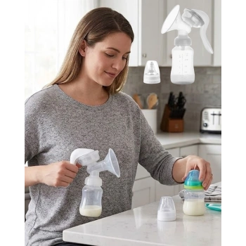 Bpa İçermez Manuel Anne Sütü Pompası Biberon Başlıklı Ergonomik