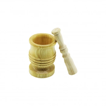 BÜYÜK BOY  LÜX AHŞAP HAVAN SARIMSAK DÖVECEK Ç: 8.3CM--D: 7CM--Y: 12CM FİLELİ AMBALAJ (5263)