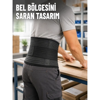Çalışma Korsesi Güçlendirilmiş Elastik Bantlı Ayarlanabilir Bel Desteği