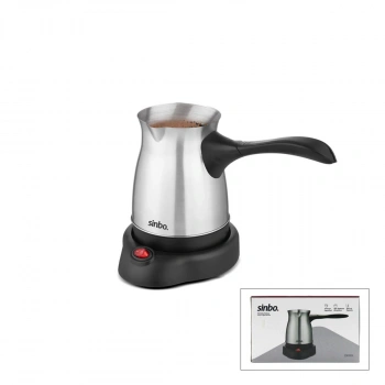 ÇELİK ELEKTRİKLİ CEZVE TÜRK KAHVE MAKİNESİ - 6FİNCAN=500ML 360° KABLOSUZ KULLANIM KATLANIR KULP 600W SCM-9039 (5263)