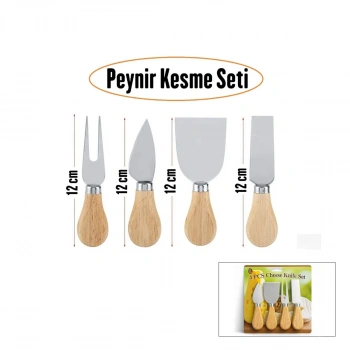 CHEESE KNİFE SET 4PCS PEYNİR BIÇAK SETİ AHŞAP BAMBU SAPLI (5263)