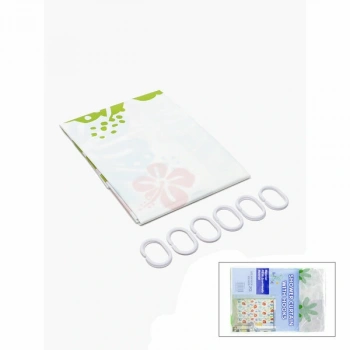 ÇİF KANAT PVC BANYO PERDESİ 2  PARÇA  X 90X180CM - 12 HALKALI (5263)